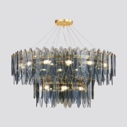 Moderno lustre redondo de vidro pendente elegante lustre de vidro