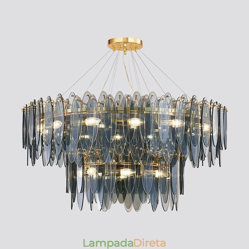 Moderno lustre redondo de vidro pendente elegante lustre de vidro