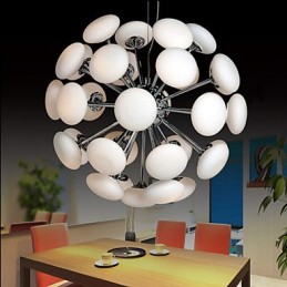 ModernYestaurant Lâmpada Simples Circular Vidro Arte Pendente Lâmpada Estilo Europeu