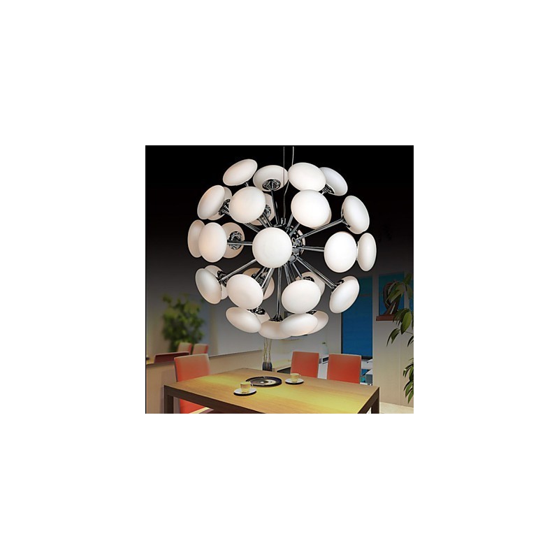ModernYestaurant Lâmpada Simples Circular Vidro Arte Pendente Lâmpada Estilo Europeu