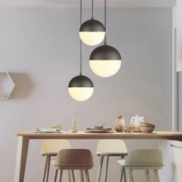 Ideias modernas de luminária pendente de bola de vidro para ilha