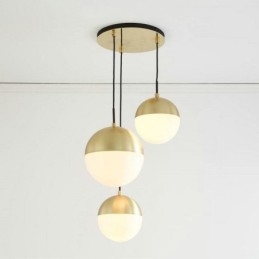 Ideias modernas de luminária pendente de bola de vidro para ilha