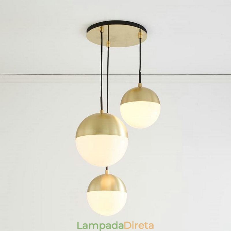 Ideias modernas de luminária pendente de bola de vidro para ilha