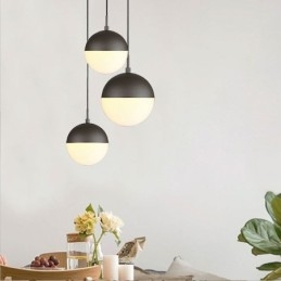 Ideias modernas de luminária pendente de bola de vidro para ilha