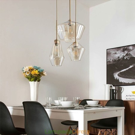 Luminária pendente de vidro simples e moderna Luminária pendente de vidro simples e moderna