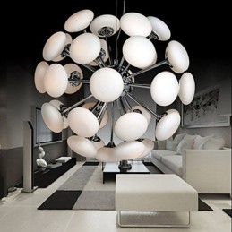 ModernYestaurant Lâmpada Simples Circular Vidro Arte Pendente Lâmpada Estilo Europeu