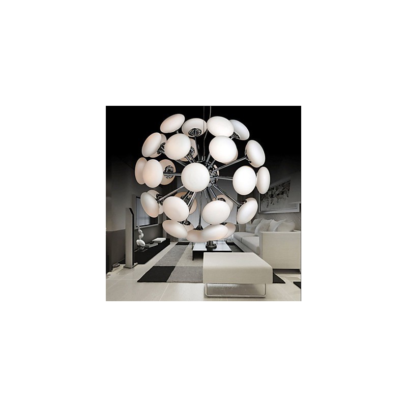 ModernYestaurant Lâmpada Simples Circular Vidro Arte Pendente Lâmpada Estilo Europeu