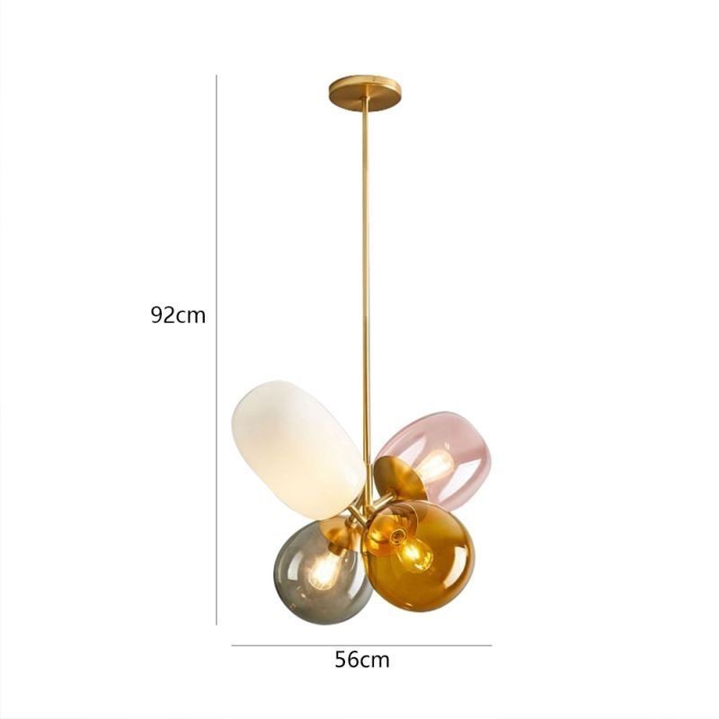 Nordic Unique Pendant Light Vidro Colorido Princesa Balão Luz Crianças