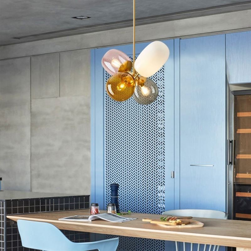 Nordic Unique Pendant Light Vidro Colorido Princesa Balão Luz Crianças
