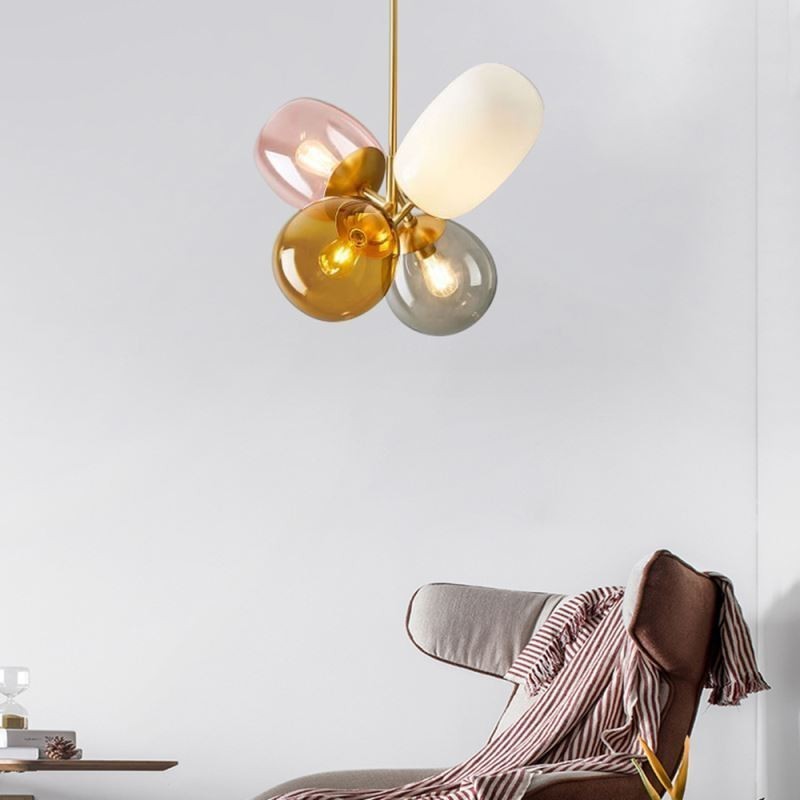 Nordic Unique Pendant Light Vidro Colorido Princesa Balão Luz Crianças