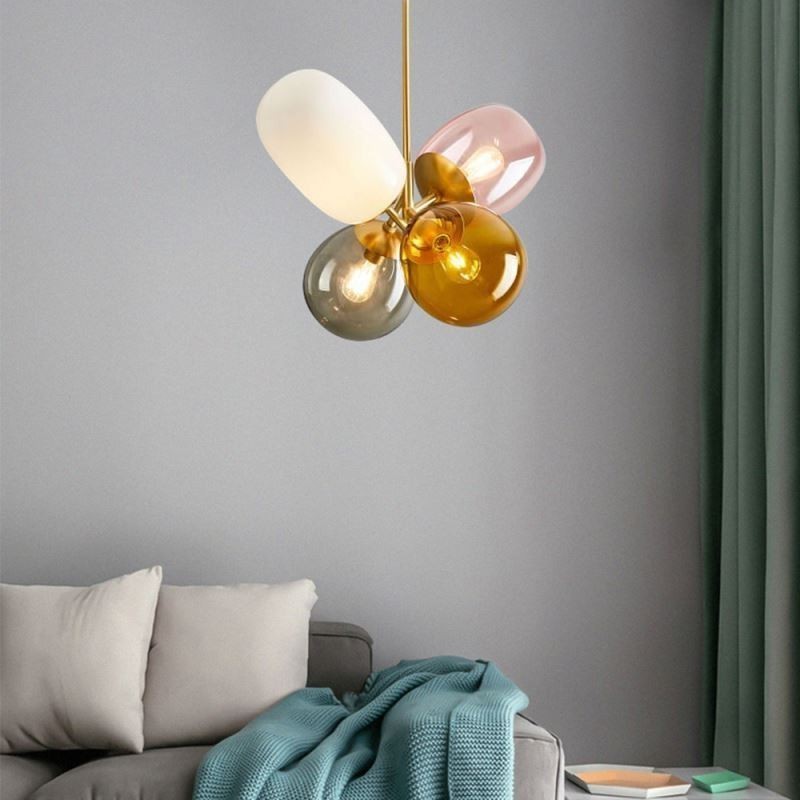 Nordic Unique Pendant Light Vidro Colorido Princesa Balão Luz Crianças