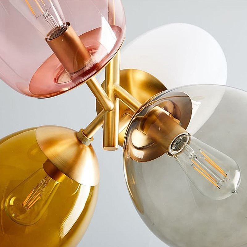Nordic Unique Pendant Light Vidro Colorido Princesa Balão Luz Crianças