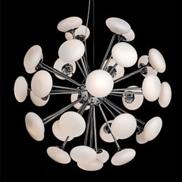 ModernYestaurant Lâmpada Simples Circular Vidro Arte Pendente Lâmpada Estilo Europeu