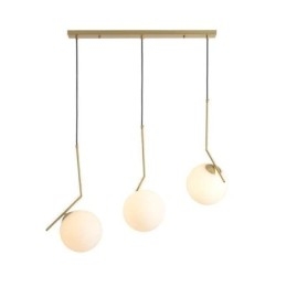 Luminária de ilha com esfera de vidro