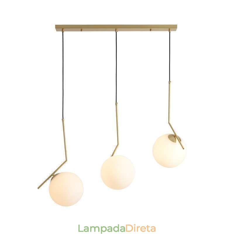 Luminária de ilha com esfera de vidro
