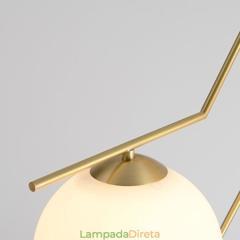 Luminária de ilha com esfera de vidro