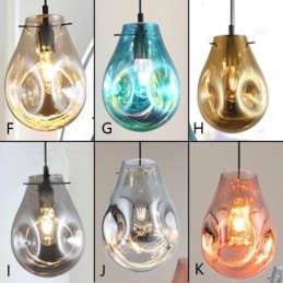 Luminária pendente colorida em vidro com bolhas de sabão, luminária de teto em ilha