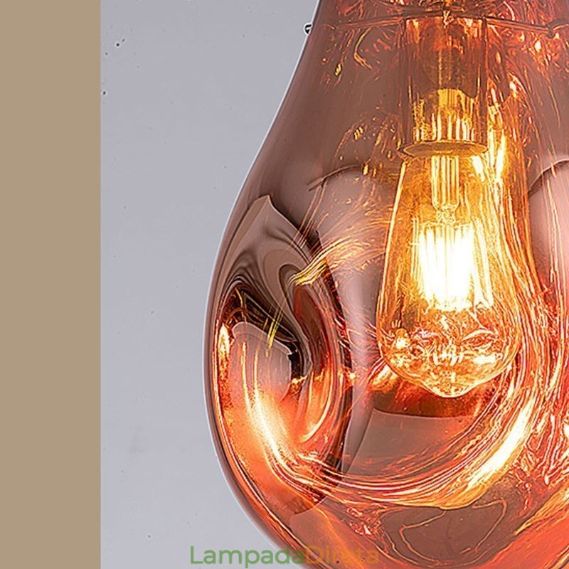Luminária pendente colorida em vidro com bolhas de sabão, luminária de teto em ilha