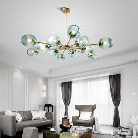 Luminária pendente nórdica de vidro em forma de feijão mágico, luminária de lustre Luminária pendente nórdica de vidro em forma de feijão mágico, luminária de lustre