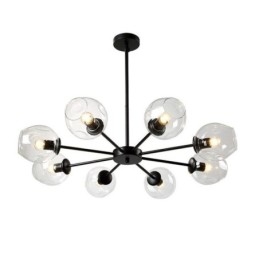 Luminária pendente nórdica de vidro em forma de feijão mágico, luminária de lustre