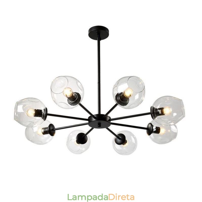 Luminária pendente nórdica de vidro em forma de feijão mágico, luminária de lustre