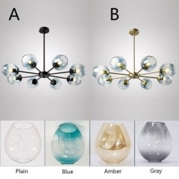Luminária pendente nórdica de vidro em forma de feijão mágico, luminária de lustre