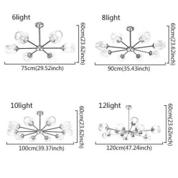 Luminária pendente nórdica de vidro em forma de feijão mágico, luminária de lustre