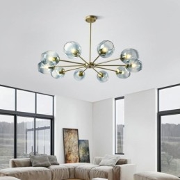 Luminária pendente nórdica de vidro em forma de feijão mágico, luminária de lustre