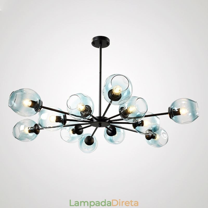Luminária pendente nórdica de vidro em forma de feijão mágico, luminária de lustre