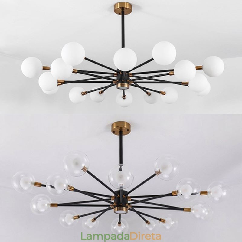 Luminária pendente de vidro nórdico, luminária redonda branca leitosa, iluminação de lustre