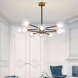 Luminária pendente de vidro nórdico, luminária redonda branca leitosa, iluminação de lustre