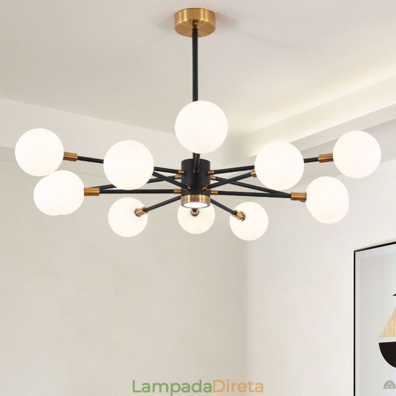 Luminária pendente de vidro nórdico, luminária redonda branca leitosa, iluminação de lustre