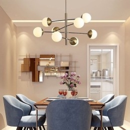 Luminária pendente nórdica de vidro em forma de feijão mágico, lustre de iluminação