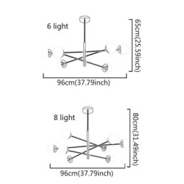 Luminária pendente nórdica de vidro em forma de feijão mágico, lustre de iluminação