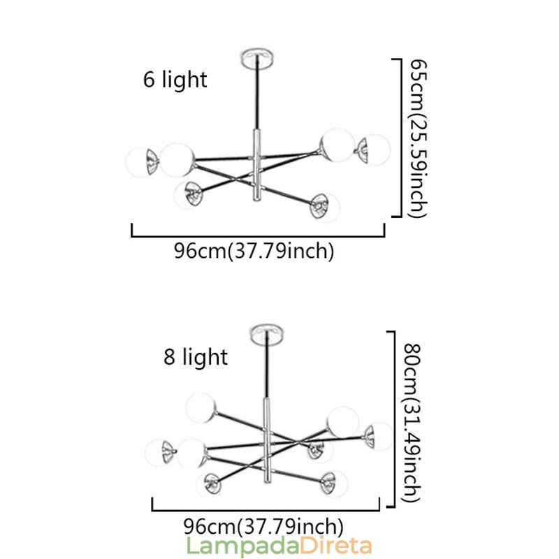 Luminária pendente nórdica de vidro em forma de feijão mágico, lustre de iluminação
