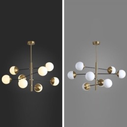 Luminária pendente nórdica de vidro em forma de feijão mágico, lustre de iluminação