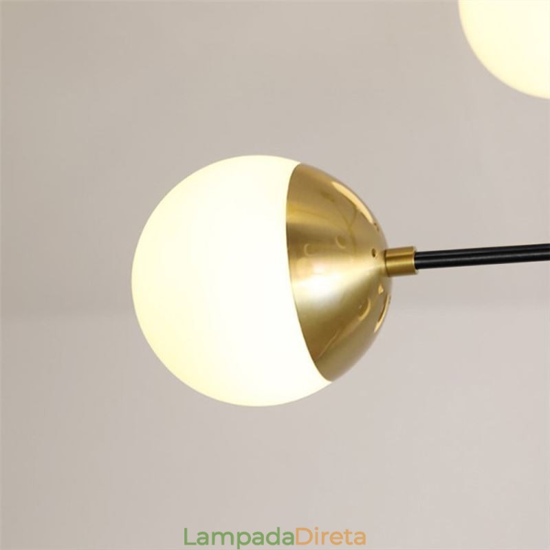 Luminária pendente nórdica de vidro em forma de feijão mágico, lustre de iluminação