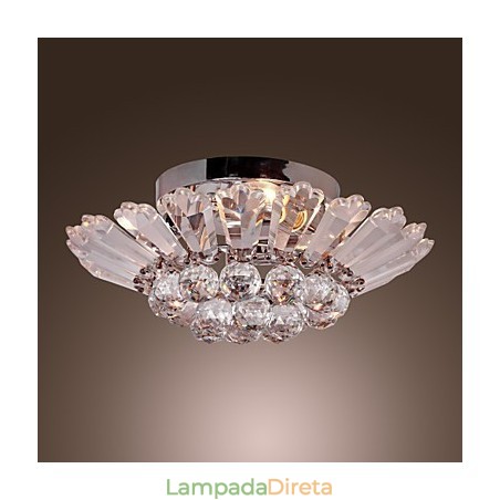 Moderno Semi Flush Mount em Crystal Feature Moderno Semi Flush Mount em Crystal Feature