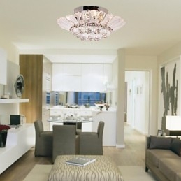 Moderno Semi Flush Mount em Crystal Feature