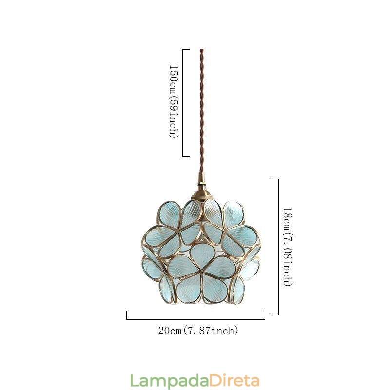 Luminária pendente criativa nórdica de vidro para iluminação doméstica, luminária em formato de pétala, abajur de cabeceira