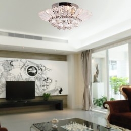Moderno Semi Flush Mount em Crystal Feature
