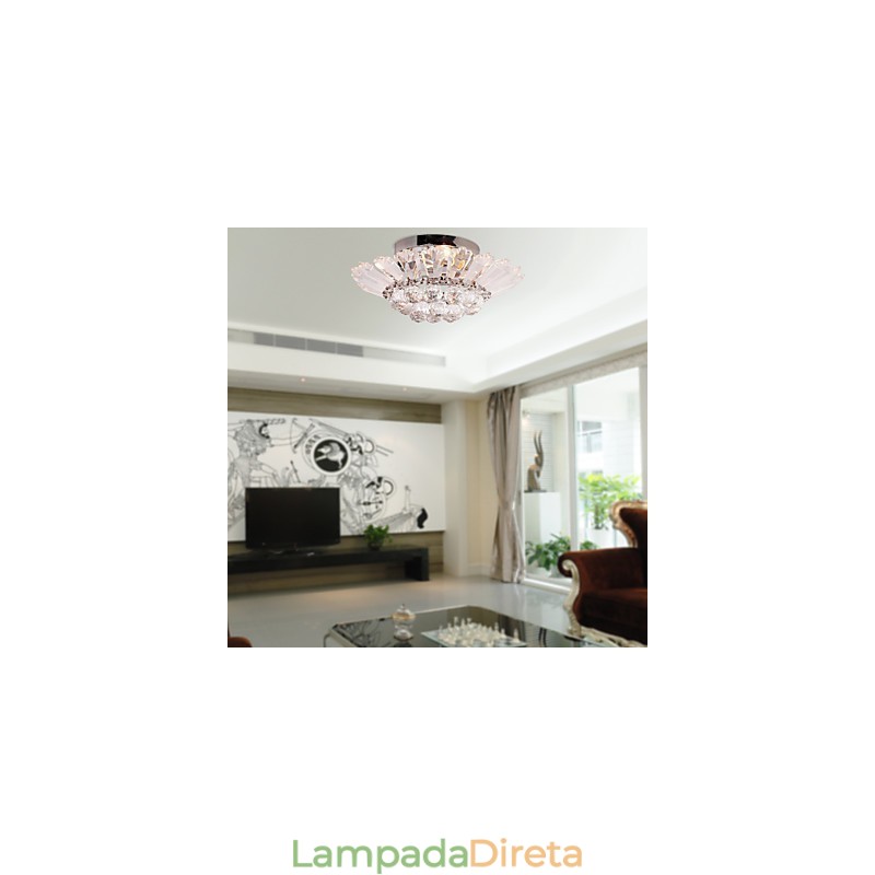 Moderno Semi Flush Mount em Crystal Feature