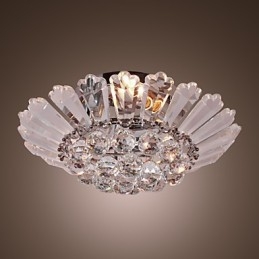 Moderno Semi Flush Mount em Crystal Feature