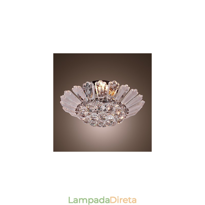 Moderno Semi Flush Mount em Crystal Feature