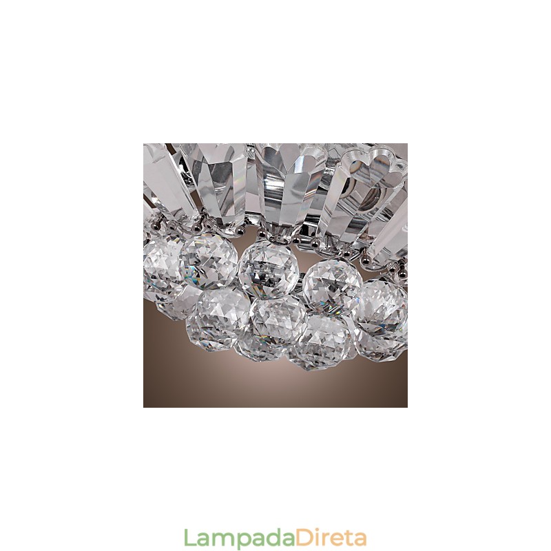 Moderno Semi Flush Mount em Crystal Feature