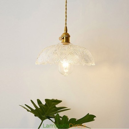 Grande luz de teto de vidro transparente com nervuras iluminação doméstica com interruptor giratório lâmpada luz de calor suave Grande luz de teto de vidro transparente com nervuras iluminação doméstica com interruptor giratório lâmpada luz de calor suave