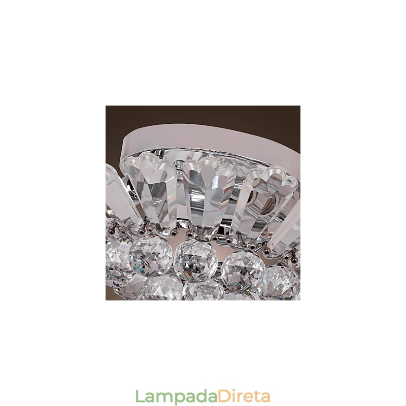 Moderno Semi Flush Mount em Crystal Feature
