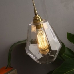 Luminária pendente nórdica retrô, luminária em formato de torre, vidro e latão
