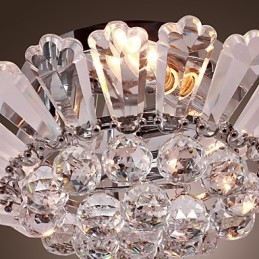 Moderno Semi Flush Mount em Crystal Feature