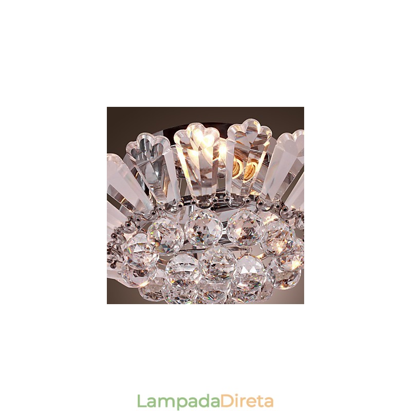 Moderno Semi Flush Mount em Crystal Feature